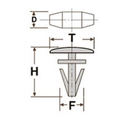 Клипса уплотнителя двери Renault 7701044547 Peugeot Citroen 6990E0 Ford