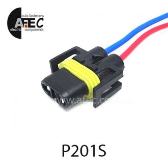 Автомобильный разъём герметичный гнездовой 2-х контактный аналог Delphi 12124817 серии 2.8мм для ламп H11 с проводом Автомобильный разъём герметичный гнездовой 2-х контактный аналог Delphi 12124817 серии 2.8мм для ламп H11 с проводом