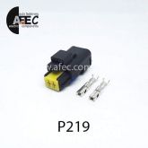 Автомобільний роз'єм герметичний гніздовий 2-х контактний аналог FCI  211PC022S0049 серії 2.5мм
