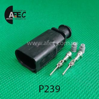 Автомобільний роз'єм герметичний штирьовий 2-х контактний аналог VAG 1J0973802 серії 1,2мм Автомобільний роз'єм герметичний штирьовий 2-х контактний аналог VAG 1J0973802 серії 1,2мм