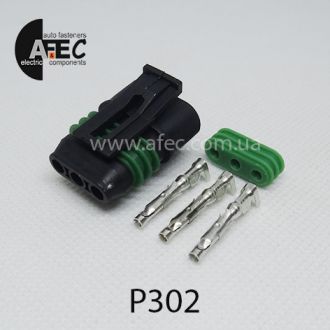 Роз'єм герметичний гніздовий 3-х контактний серії 2.0 мм аналог GM 15306141 PT1302 Роз'єм герметичний гніздовий 3-х контактний серії 2.0 мм аналог GM 15306141 PT1302