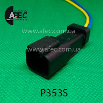 Автомобильный разъём герметичный штыревой 2-х контактный аналог DEUTSCH DT04-2P-E005 с проводом Автомобильный разъём герметичный штыревой 2-х контактный аналог DEUTSCH DT04-2P-E005 с проводом