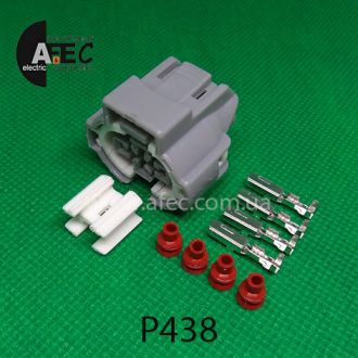 Автомобильный разъём герметичный гнездовой 4-х контактный серии 2,2 мм аналог SUMITOMO 6189-0647 Автомобильный разъём герметичный гнездовой 4-х контактный серии 2,2 мм аналог SUMITOMO 6189-0647
