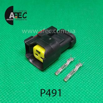 Авто разъем 2-х контактный гнездовой для форсунки ГАЗ Авто разъем 2-х контактный гнездовой для форсунки ГАЗ