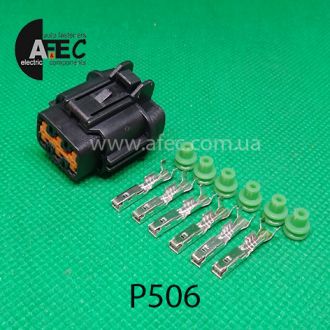 Автомобильный разъём гнездовой 6-ти контактный аналог Sumitomo 6185-1173 KUM PB295-06020 Автомобильный разъём гнездовой 6-ти контактный аналог Sumitomo 6185-1173 KUM PB295-06020