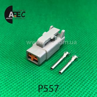 Авто роз'єм гніздовий 2-х контактний серії DTM аналог DEUTSCH DTM06-2S Авто роз'єм гніздовий 2-х контактний серії DTM аналог DEUTSCH DTM06-2S