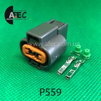 Авто разъём гнездовой 2-х контактный аналог KUM PB625-02127 NMWP02F-GY Авто разъём гнездовой 2-х контактный аналог KUM PB625-02127 NMWP02F-GY