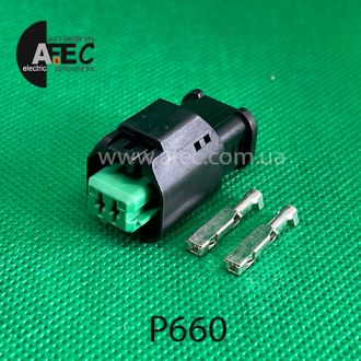 Роз'єм 2х контактний гніздовий аналог AMP 1-1801175-5 Роз'єм 2х контактний гніздовий аналог AMP 1-1801175-5