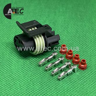 Разъем 4х контактный гнездовой аналог Delphi 12065298 Разъем 4х контактный гнездовой аналог Delphi 12065298