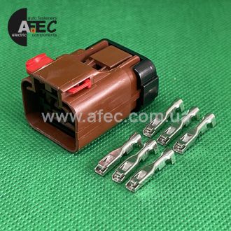 Разъем 6-ти контактный гнездовой Delphi 54200610 Разъем 6-ти контактный гнездовой Delphi 54200610