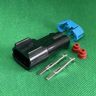 Роз'єм 2-х контактний гніздовий аналог Delphi 15300002 Роз'єм 2-х контактний гніздовий аналог Delphi 15300002