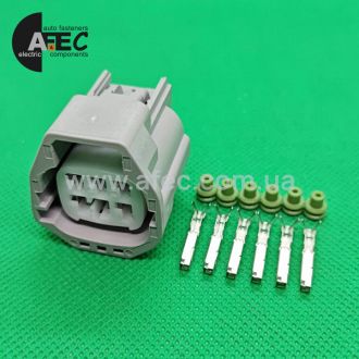 Разъем 6-ти контактный гнездовой аналог Yazaki 7283-5554-10  Motorcraft WPT-1114 Ford AU2Z-14S411-BKA AC Delco PT1830 GM 88988393