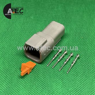 Разъем 4-х контактный штыревой аналог Deutsch DTM04-4P Разъем 4-х контактный штыревой аналог Deutsch DTM04-4P