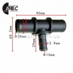 Тройник радиатора мотора
