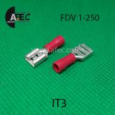 Клемма изолированная гнездовая (мама) серии 6.3 мм под кабель 0.5-1.5мм2 FDV1-250