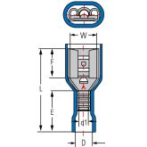 Клемма изолированная гнездовая (мама) серии 6.3 мм под кабель 0.5-1.5мм2 FDFV2-250