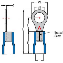 Клемма кольцевая d8мм под кабель 1.5-2.5мм2 RV2-8