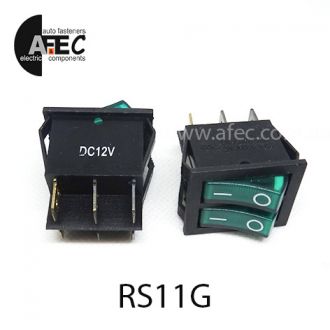 Автомобильный переключатель двойной с подсветкой 35A 12V 6к под отверстие 21*27мм IRS-2101-1C зеленый Автомобильный переключатель двойной с подсветкой 35A 12V 6к под отверстие 21*27мм IRS-2101-1C зеленый