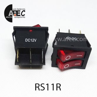 Автомобильный переключатель двойной с подсветкой 35A 12V 6к под отверстие 21*27мм IRS-2101-1C красный Автомобильный переключатель двойной с подсветкой 35A 12V 6к под отверстие 21*27мм IRS-2101-1C красный