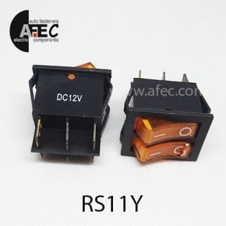 Автомобильный переключатель двойной с подсветкой 35A 12V 6к под отверстие 21*27мм IRS-2101-1C желтый Автомобильный переключатель двойной с подсветкой 35A 12V 6к под отверстие 21*27мм IRS-2101-1C желтый