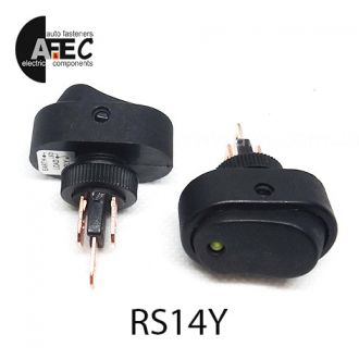 Автомобильный переключатель с подсветкой LED 20A 12V 3к под отверстие 12мм ASW-20D желтый Автомобильный переключатель с подсветкой LED 20A 12V 3к под отверстие 12мм ASW-20D желтый