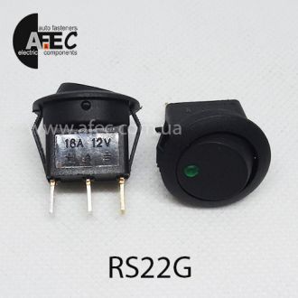 Автомобильный переключатель с подсветкой LED 16A 12V 3к под отверстие 20мм IRS-101E-8C/D зеленый