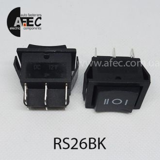 Автомобільний перемикач 35А 12V 6к під отвір 21,7*28,5мм RS-203-1C чорний Автомобільний перемикач 35А 12V 6к під отвір 21,7*28,5мм RS-203-1C чорний