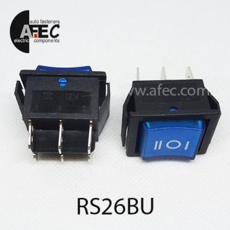 Автомобільний перемикач 35А 12V 6к під отвір 21,7*28,5мм RS-203-1C синій Автомобільний перемикач 35А 12V 6к під отвір 21,7*28,5мм RS-203-1C синій