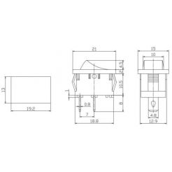 Автомобільний перемикач 15А 12V 3к під отвір 13*20мм MRS-103-A