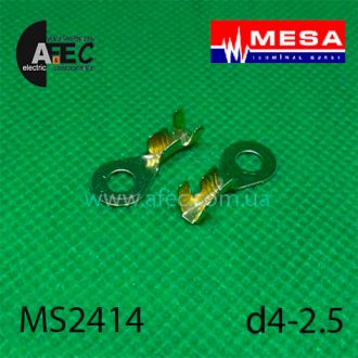Клемма кольцевая d4,2мм (0,38мм) под кабель 1-2,5мм Клемма кольцевая d4,2мм (0,38мм) под кабель 1-2,5мм