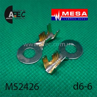 Клемма кольцевая d6.5мм (0,5мм) под кабель 2,5-6мм Клемма кольцевая d6.5мм (0,5мм) под кабель 2,5-6мм