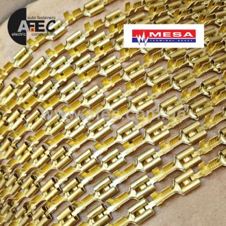 Клема гніздова 6,3 мм під кабель 1-2,5 мм з фіксатором "MESA стрічка" Клема гніздова 6,3 мм під кабель 1-2,5 мм з фіксатором "MESA стрічка"