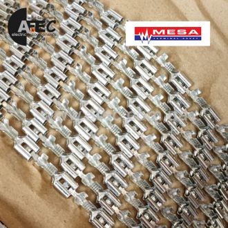 Клема гніздова (мама) серії 6,3мм під кабель 1-2,5мм з фіксатором, облужена "MESA" стрічка Клема гніздова (мама) серії 6,3мм під кабель 1-2,5мм з фіксатором, облужена "MESA" стрічка