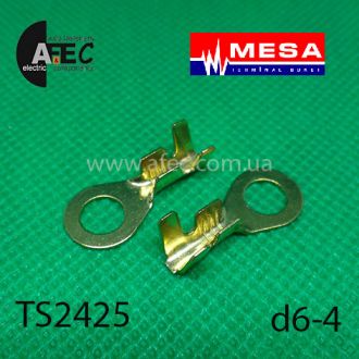 Клемма кольцевая d6,2мм (0,6мм) под кабель 2,5-4мм Клемма кольцевая d6,2мм (0,6мм) под кабель 2,5-4мм