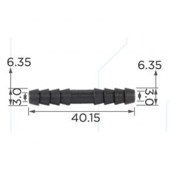 Пластиковый соединитель трубок d6.3