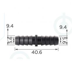 Пластиковий з'єднувач трубок d9.3