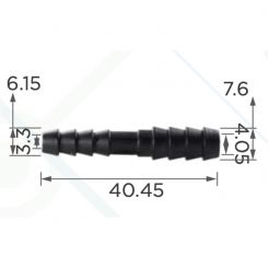 Пластиковий з'єднувач трубок d6.3*7.6