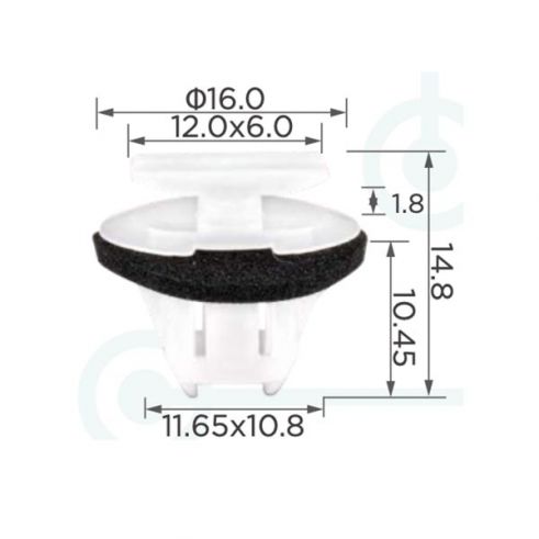 Клипса молдинга крыла Nissan 76882JG10A Клипса молдинга крыла Nissan 76882JG10A