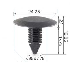 Клипса утеплителя капота Audi N989022 Chrysler 6003349 6032363 Ford 385661S VW N989022