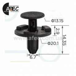 Клипса бампера и подкрылок Suzuki 66820-4A00A, 09409-07340