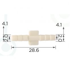 Пластиковый соединитель трубок d4.0 GM Ford Chrysler 14047034 383000 4095145