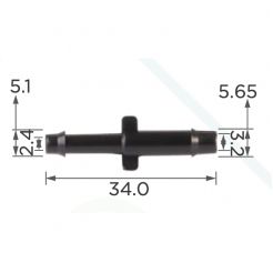 Пластиковый соединитель трубок d5.8\5.2 GM Ford Chrysler 14017701 383001 3441743 4241296