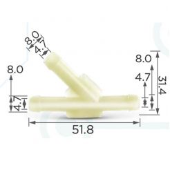 Пластиковый тройник d7.9 GM Chrysler AMC 10004121 4019472 4006848