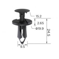Клипса подкрылков, салона, решетки радиатора и под лобовым стеклом GM Volkswagen Ford Renault 21030249, W711035S300, 8E0825267