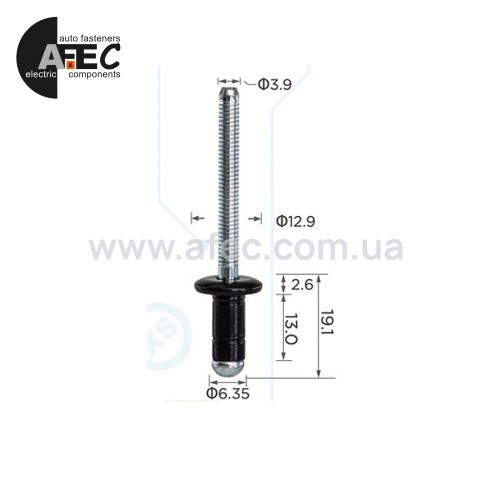 Заклепка кузова Toyota 90269-06017, 90269-A0005 Заклепка кузова Toyota 90269-06017, 90269-A0005